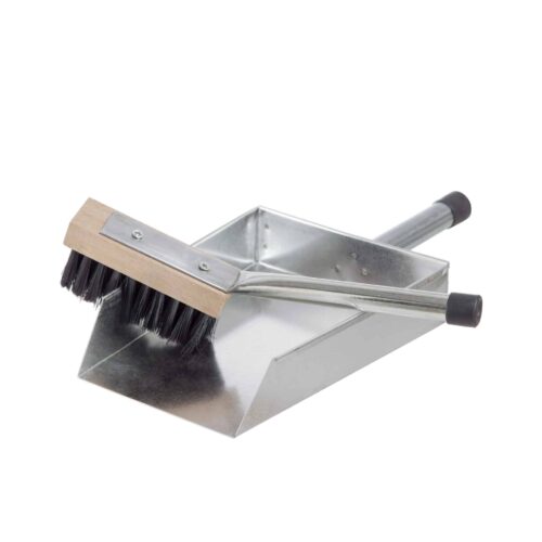 Askskyffel med Borste Zink 32x15 cm