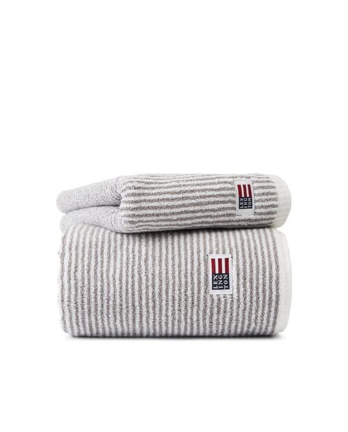 Original towel white/gray striped - 50x70 cm