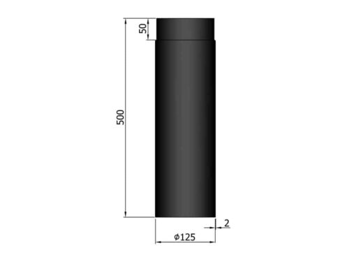 Rökrör L:500mm ø125