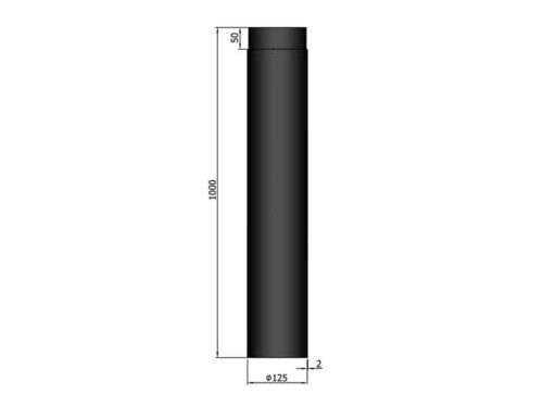 Rökrör L:1000mm ø125