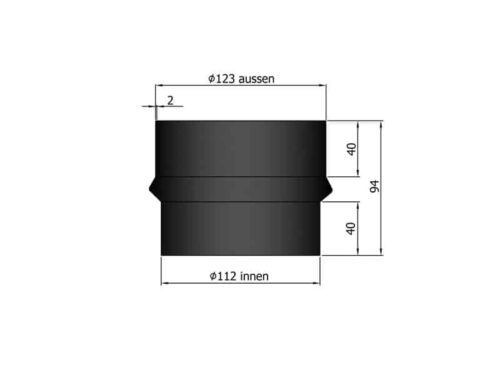 Övergångsstos 125/110 utv. Ø123/116mm