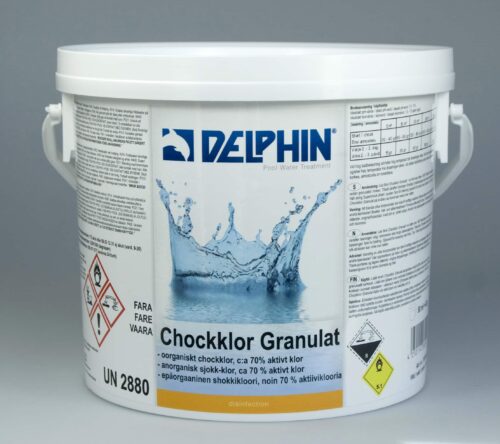 Delphin Chockklor Granulat 3 kg – Snabblösande poolklor utan cyanursyra