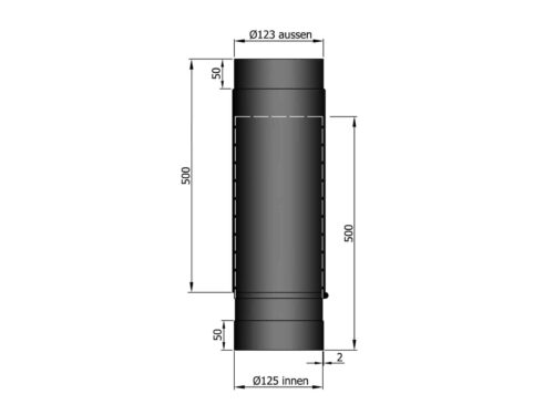Rökrör L:590-900mm teleskopiskt