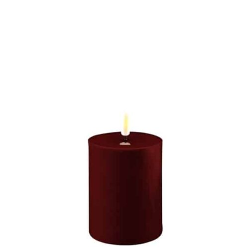 Blockljus LED Vinröd Ø 7,5 x 10 cm