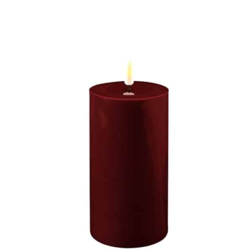 Blockljus LED Vinröd Ø 7,5 x 15 cm
