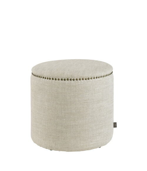 Nice Fotpall Linen Sand i Linne Ø46 cm