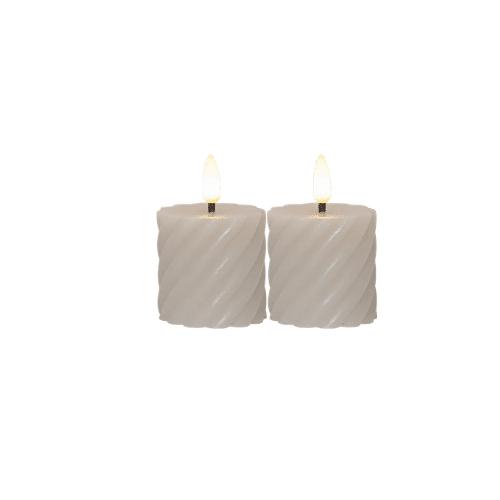 LED Blockljus 2-pack Flamme Swirl
