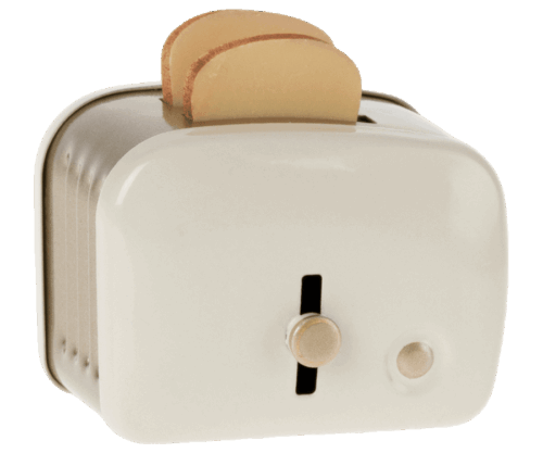 Miniature brödrost med bröd - Off-white