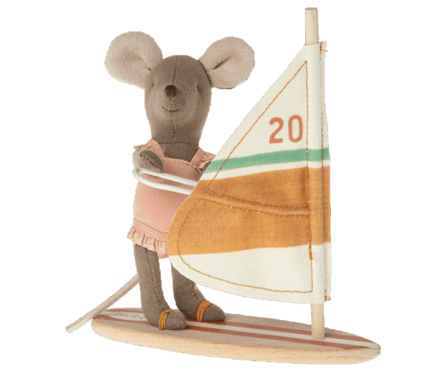 Maileg Strandmus Surfare - Lillasystermus