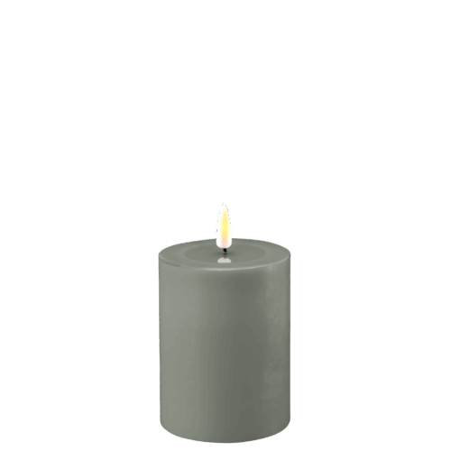 Blockljus LED Salviagrön Ø 7,5x10cm