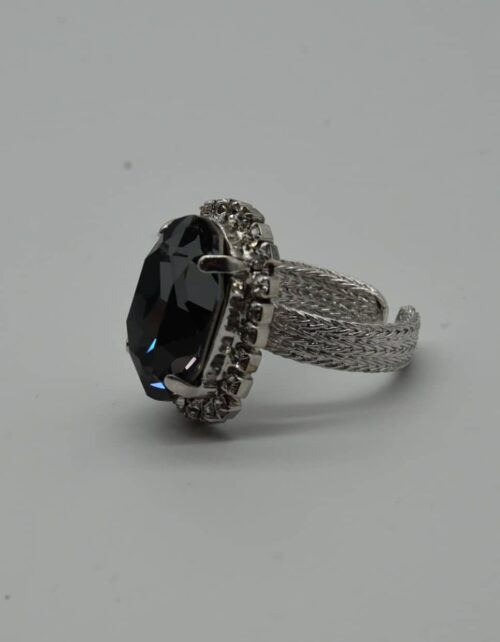 Kelly II Ring Rhodium Graphite