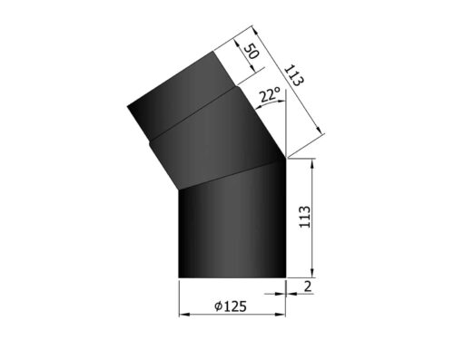 Termatech Böj ø125 22° 113x113mm