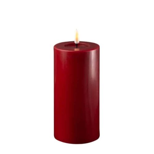 Blockljus LED Bordeaux röd Ø 7,5 x 15 cm
