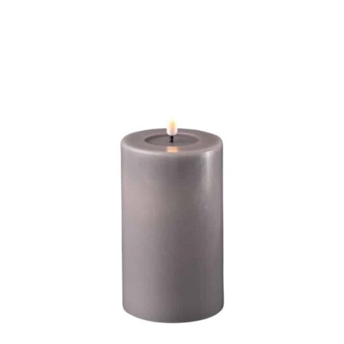 Blockljus LED Grå Ø 7,5×12,5 cm