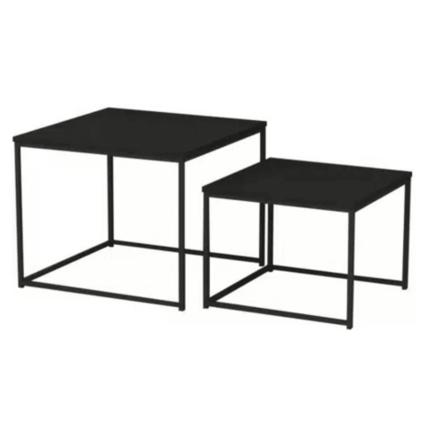 NFG Sidobord Duett Set Fyrkant Svart Ask
