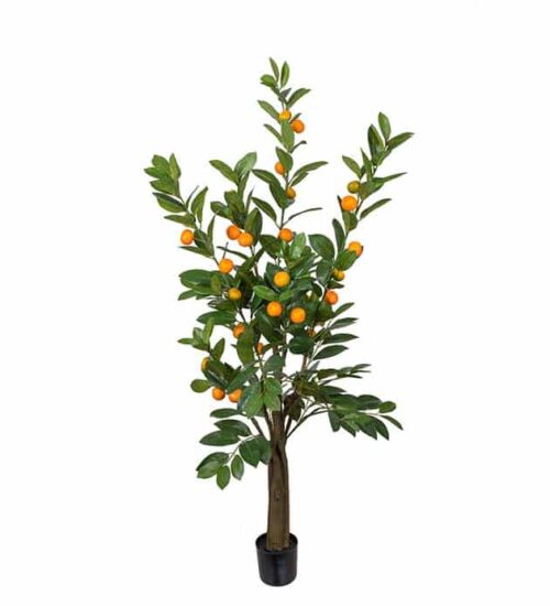 Citrus 150 cm – Naturtrogen konstväxt med grönska och gula frukter