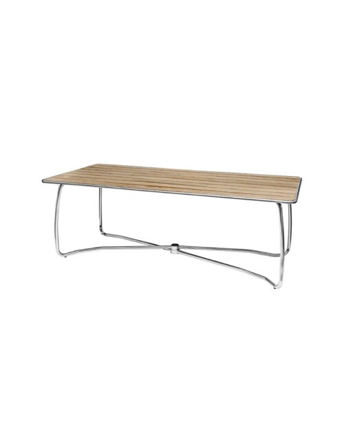 Spring Bord 100x220 cm – Matbord i FSC-certifierad Teak och Stål