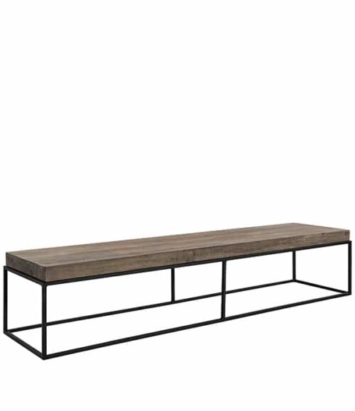 Artwood CARLISLE Mediabänk – Massiv ek och svart metall 180x45cm