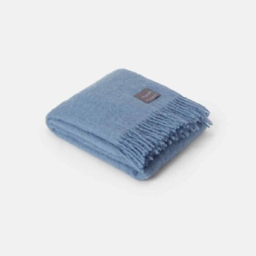 Stackelbergs Mohair Pläd Himmelsblå