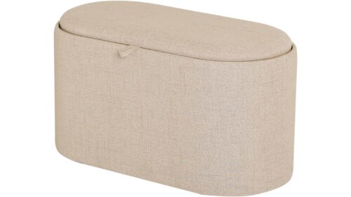 MAIKO Sittpuff/sidobord, oval, grå/beige