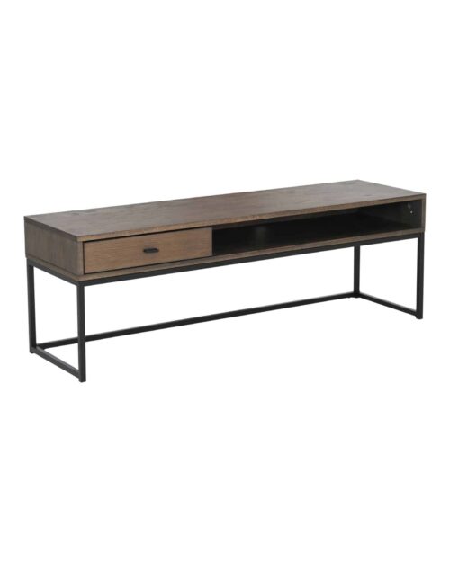 NFG REGAL TV- bänk, brunlackad ekfaner 120cm