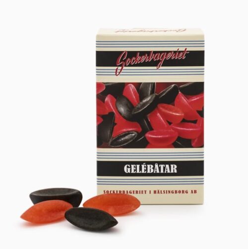 Gelébåtar 100 g Lakrits & Hallon