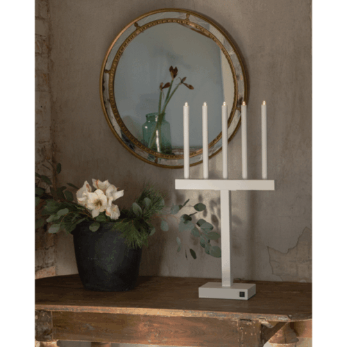 By Rydéns Glimmer Adventsljusstake H75cm LED Matt Vit