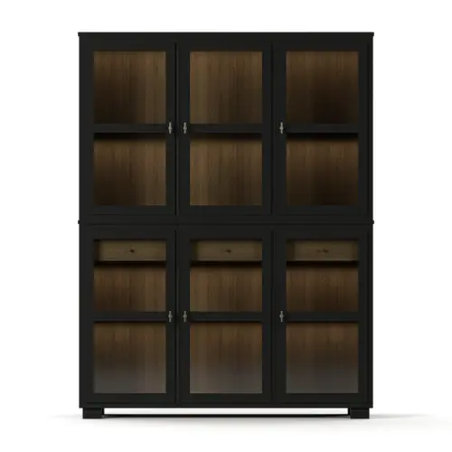 Camden Vitrinskåp Black & Burned Walnut