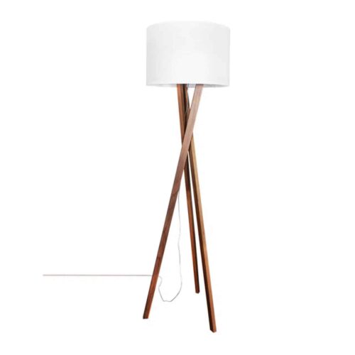 Vega golvlampa vit/valnöt