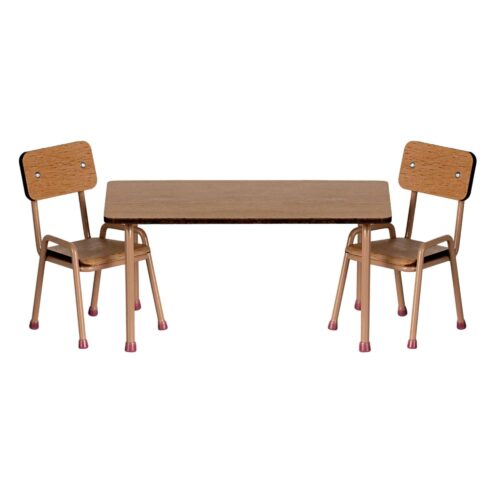 Maileg Bord och stolset, Mus - Mörk puder