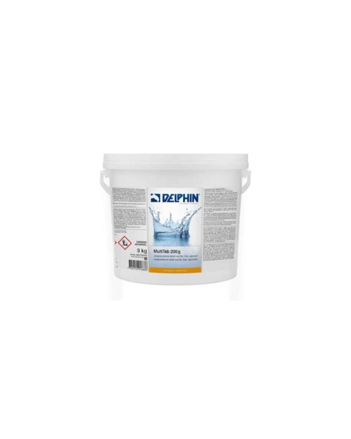 Delphin MultiTab 200g 3 kg – Multifunktionella klortabletter för pool