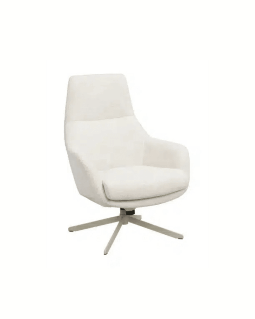 Conroe fåtölj ljusbeige tyg/beige metall snurr