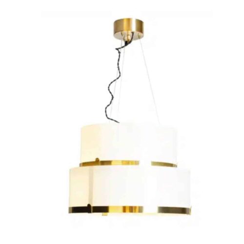 Marcel taklampa Ø50 cm mässing/vit