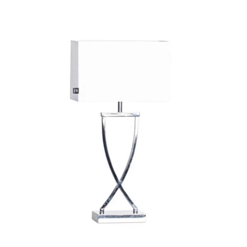 Omega bordslampa H52 cm krom/vit