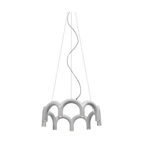 Oblure Arch circle pendel Ø76 cm vit