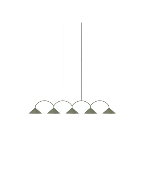Globen Lighting Pendel Curve 5 – Mossgrön