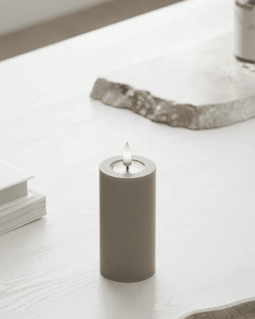Utomhus LED Blockljus Ø 10x20 cm Sand