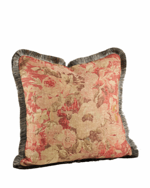Artwood Kuddfodral Rosewood flower med frans - 60x60 cm