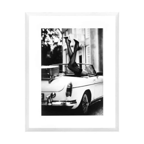Tavla High Heels in car med svart ram 75x95cm
