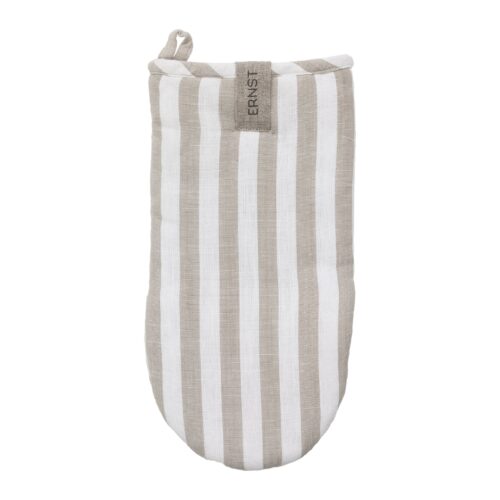 ERNST Grillvante Bred Rand Beige/Vit i 100 % Bomull 16x30 cm