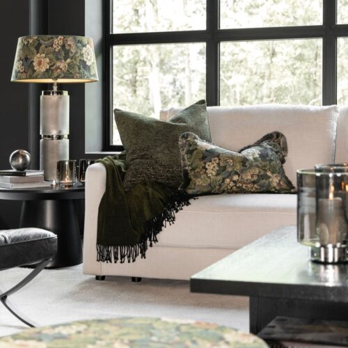 Kuddfodral Ebonleaf flower med frans 60x40