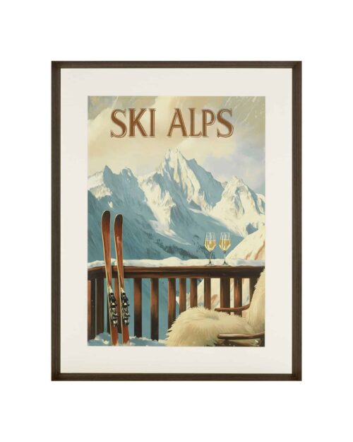 Tavla Serenity of Ski Alps med brun ram