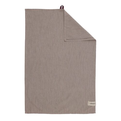 Kökshandduk 47x70 randig röd/beige