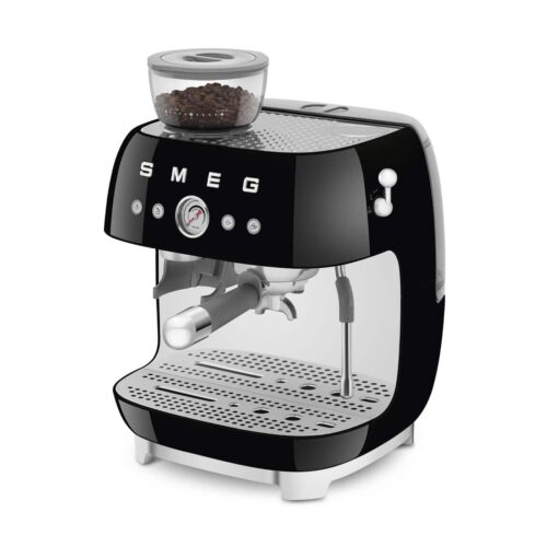 Smeg Manuell Kaffemaskin med kaffekvarn högblank Svart