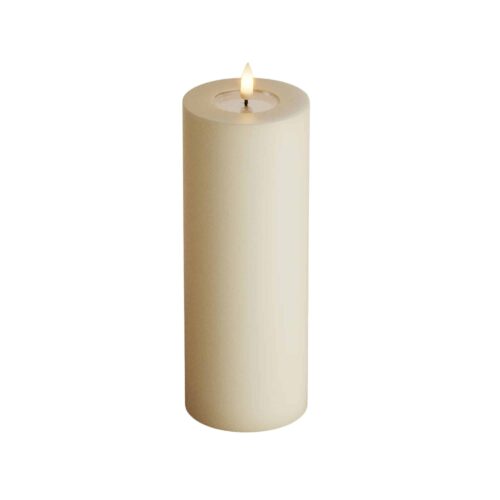 Deluxe Homeart LED Blockljus Ø 7,5 x 20cm Cream