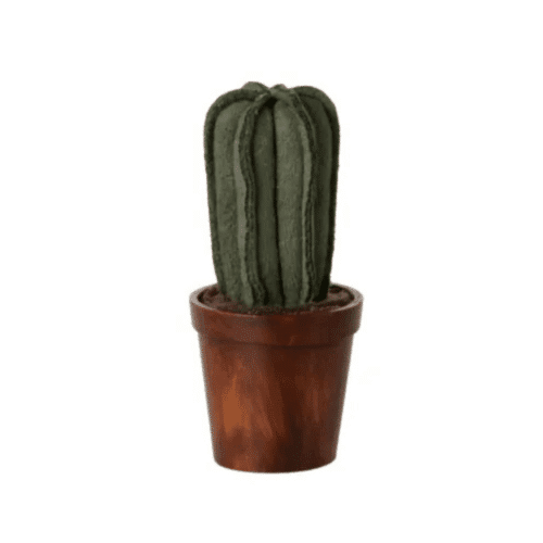 Maileg Blomkruka kaktus i tyg stående i en liten blomkruka med tygjord, dekorativ och lekvänlig, cirka 9 cm hög.