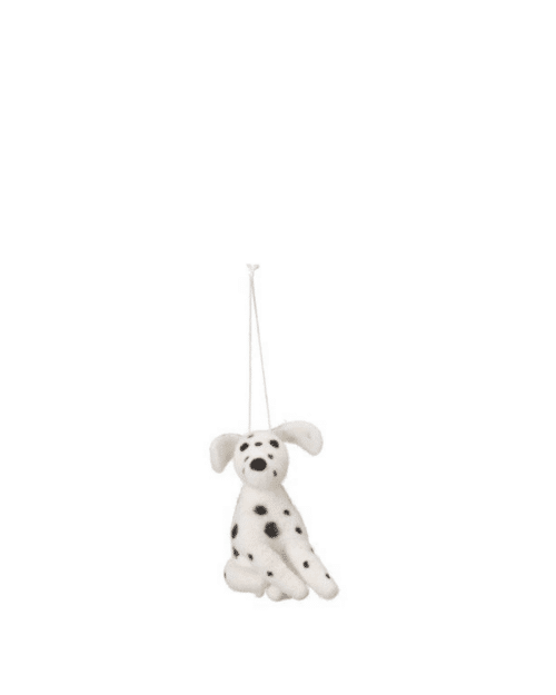 Dalmatin Hund – Ull 4x8x7 cm Vit/Svart