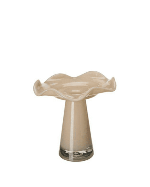 Barbro Vas – Glas 18x17 cm Beige, Ø3 cm
