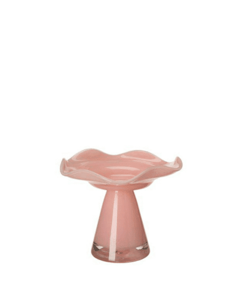Barbro Vas – Glas Persikorosa, 18x17 cm, Ø3 cm