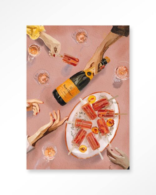 Tavla Champagne And Icecreams 80x110 cm - Vit ram